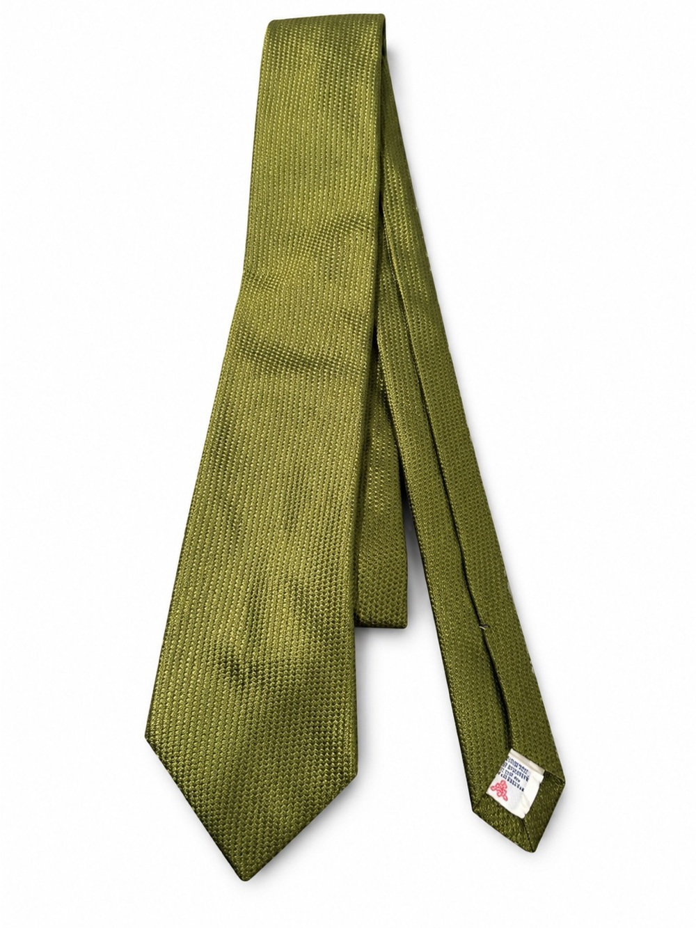 Turnbull & Asser Olive Green Textured Silk Tie